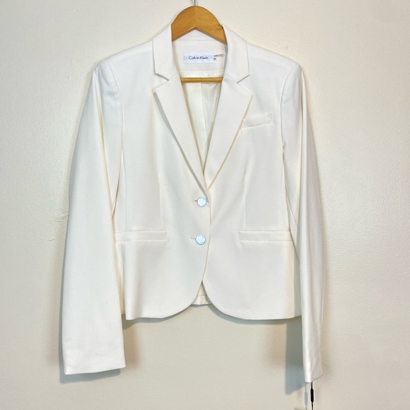 NWT Calvin Klein Luxe Stretch 2 Button Notch Lapel Long Sleeve Blazer - Picture 7 of 15